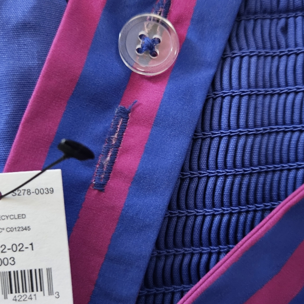 NWT - Banana Republic Purple Stripe Cotton  Cross-Back Cropped Top - Size L - Picture 12 of 13